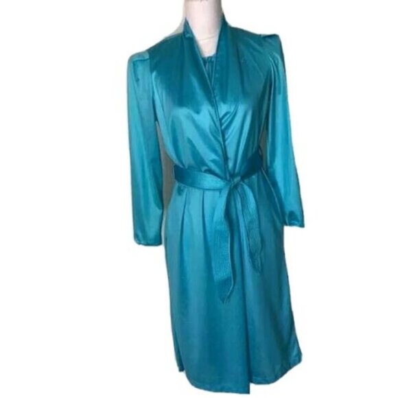 Diane Von Furstenberg Other - Diane Von Furstenberg DVF Vintage Robe Nightie Set Small S Womens Nylon Blue